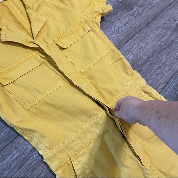 Madewell XXS Yellow Denim Short Sleeve Jumpsuit - Picture 4 of 14